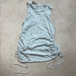 Express Light Gray Ruched Easy Slub Tank Top